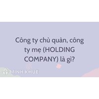 Công ty chủ quản, công ty mẹ là gì? Holding company là gì?