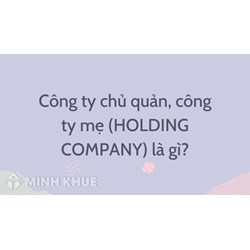 Công ty chủ quản, công ty mẹ là gì? Holding company là gì?