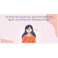 Sự phân bổ nguồn lực, quá trình phân bổ nguồn lực (resource allocation) là gì ?