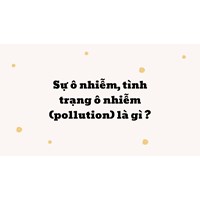 Sự ô nhiễm, tình trạng ô nhiễm (pollution) là gì ?