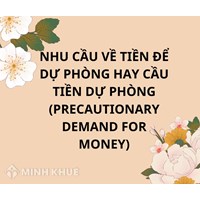 Nhu cầu về tiền để dự phòng hay cầu tiền dự phòng (precautionary demand for money) là gì ?