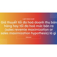 Giả thuyết tối đa hoá doanh thu bán hàng hay tối đa hoá mức bán ra là gì?