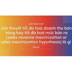 Giả thuyết tối đa hoá doanh thu bán hàng hay tối đa hoá mức bán ra là gì?