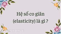 Hệ số co giãn (elasticity) là gì ?