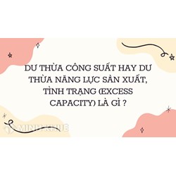 Dư thừa công suất hay dư thừa năng lực sản xuất, tình trạng (excess capacity) là gì ?