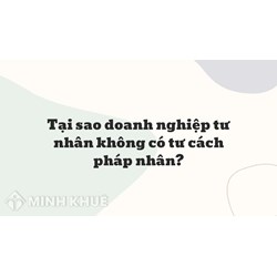 Tại sao doanh nghiệp tư nhân không có tư cách pháp nhân ?