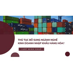 Thủ tục bổ sung ngành nghề kinh doanh nhập khẩu hàng hóa?