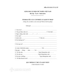 ​Quy định của pháp luật về trường hợp cung cấp thông tin lý lịch tư pháp từ ngày 01/7/2010