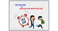 Các loại thuế, khoản thu khai quyết toán năm và quyết toán đến thời điểm giải thể, phá sản, chấm dứt hoạt động, chấm dứt hợp đồng