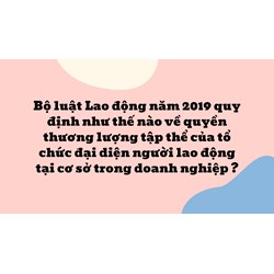 Bộ luật Lao động năm 2019 quy định như thế nào về quyền thương lượng tập thể của tổ chức đại diện người lao động tại cơ sở trong doanh nghiệp ?