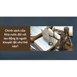 Chính sách của Nhà nước đối với lao động là người khuyết tật như thế nào ?
