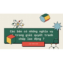 Các bên có những nghĩa vụ gì trong giải quyết tranh chấp lao động ?