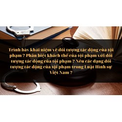Phân biệt khách thể của tội phạm với đối tượng tác động của tội phạm?