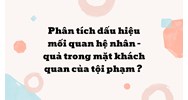 Phân tích dấu hiệu, mối quan hệ nhân quả trong mặt khách quan của tội phạm?