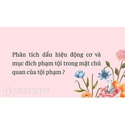Phân tích dấu hiệu động cơ và mục đích phạm tội trong mặt chủ quan của tội phạm?