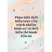 Phân biệt thời hiệu truy cứu trách nhiệm hình sự với thời hiệu thi hành bản án?