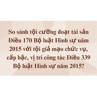 So sánh tội cưỡng đoạt tài sản Điều 170 Bộ luật Hình sự năm 2015 với tội giả mạo chức vụ, cấp bậc, vị trí công tác Điều 339 Bộ luật Hình sự năm 2015?