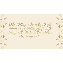 Đối tượng của việc tố cáo hành vi vi phạm pháp luật trong việc thực hiện nhiệm vụ, công vụ ?