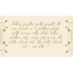 Thẩm quyền giải quyết tố cáo hành vi vi phạm pháp luật trong việc thực hiện nhiệm vụ, công vụ trong tổ chức chính trị, tổ chức chính trị - xã hội ?