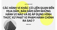 Các hành vi khác có liên quan đến mua dâm, bán dâm gồm những hành vi nào và bị áp dụng hình thức xử phạt vi phạm hành chính ra sao ?