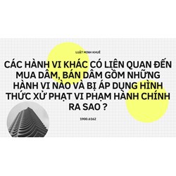 Các hành vi khác có liên quan đến mua dâm, bán dâm gồm những hành vi nào và bị áp dụng hình thức xử phạt vi phạm hành chính ra sao ?
