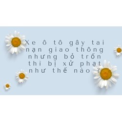 Xe ô tô gây tai nạn giao thông nhưng bỏ trốn thì bị xử phạt như thế nào ?