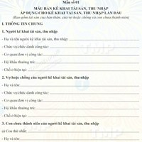 Mẫu báo cáo kê khai lần đầu và báo cáo kê khai bổ sung tài sản công