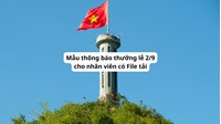 Mẫu thông báo thưởng lễ 2/9 cho nhân viên có File tải xuống
