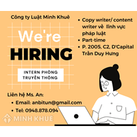 Công ty Luật Minh Khuê Tuyển Intern Phòng Truyền thông