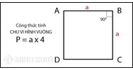 Công thức tính chu vi hình vuông đơn giản, chính xác nhất