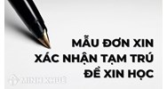 Mẫu đơn xin xác nhận tạm trú để xin học mới nhất