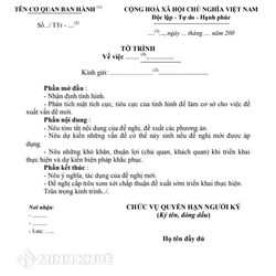 Mẫu tờ trình mới nhất và các lưu ý khi soạn tờ trình