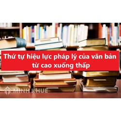Thứ tự hiệu lực pháp lý của văn bản pháp luật từ cao xuống thấp?