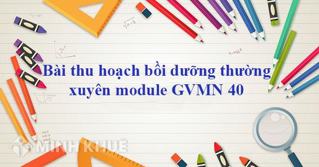 Bài thu hoạch bồi dưỡng thường xuyên tiểu học module 40 năm 2023