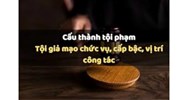 Tội giả mạo chức vụ, cấp bậc, vị trí công tác theo Điều 339 BLHS