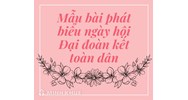 Mẫu bài phát biểu ngày hội Đại Đoàn Kết toàn dân tộc 18/11 mới nhất