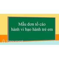 Mẫu đơn tố cáo hành vi bạo hành trẻ em 2024 và Cách viết