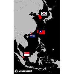 Bốn con rồng của kinh tế châu Á từ nửa sau thế kỉ XX đến nay là?