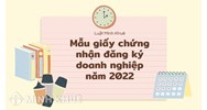 Mẫu Giấy chứng nhận đăng ký doanh nghiệp mới nhất