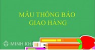 Mẫu thông báo giao hàng theo hợp đồng kiêm đề nghị thanh toán