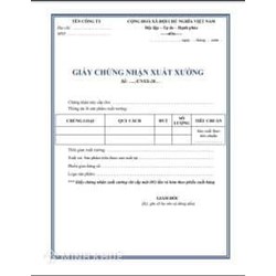 Mẫu giấy chứng nhận xuất xưởng file Word mới nhất