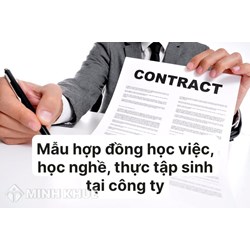 Mẫu Hợp đồng học việc, học nghề, thực tập sinh tại công ty