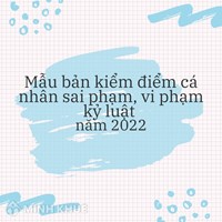 Mẫu bản kiểm điểm cá nhân sai phạm, vi phạm kỷ luật chi tiết