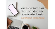 Mẫu báo cáo thành tích lao động tiên tiến đối với cá nhân