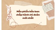 Mẫu phiếu bầu ban chấp hành chi đoàn mới nhất