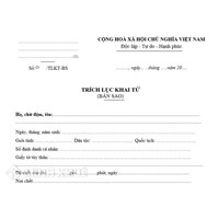 Mẫu trích lục khai tử (Bản chính, bản sao) mới nhất
