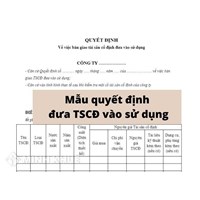 Mẫu quyết định đưa tài sản cố định vào sử dụng và trích khấu hao