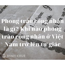 Phong trào công nhân là gì? Khi nào phong trào công nhân Việt Nam hoàn toàn trở thành một phong trào tự giác?