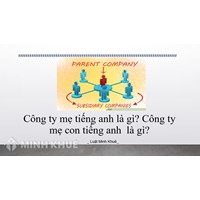 Công ty Mẹ tiếng anh là gì? Công ty Mẹ Con tiếng Anh là gì?