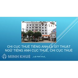 Chi cục thuế tiếng Anh là gì? Thuật ngữ tiếng anh cục thuế, chi cục thuế